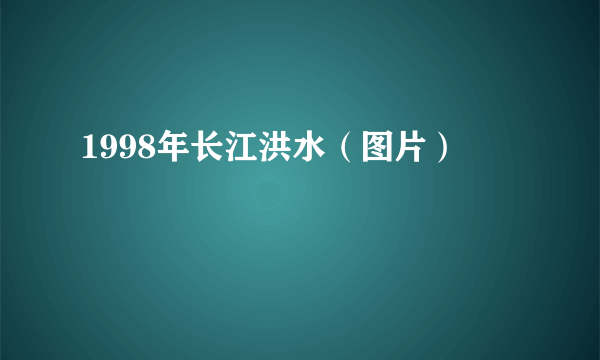 1998年长江洪水（图片）