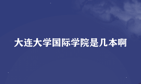 大连大学国际学院是几本啊