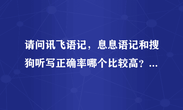 请问讯飞语记，息息语记和搜狗听写正确率哪个比较高？（实际体验）