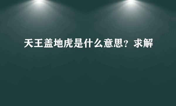 天王盖地虎是什么意思？求解