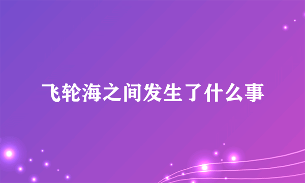 飞轮海之间发生了什么事