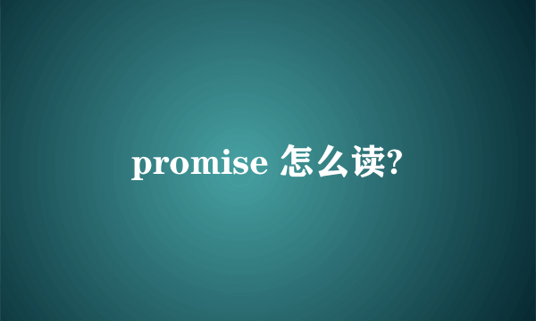 promise 怎么读?