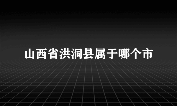 山西省洪洞县属于哪个市