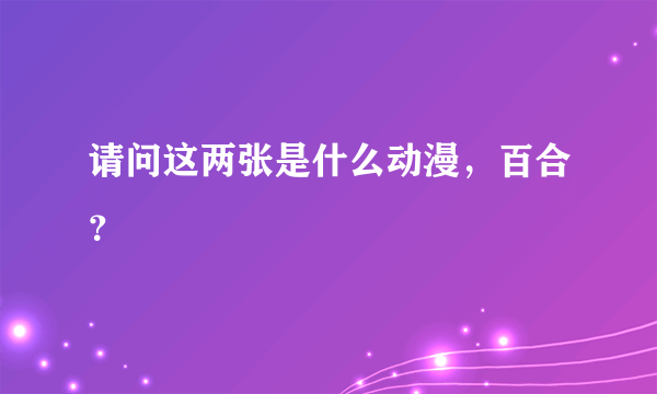 请问这两张是什么动漫，百合？