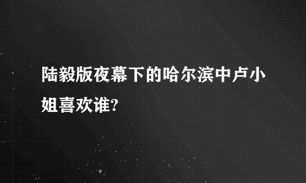 陆毅版夜幕下的哈尔滨中卢小姐喜欢谁?