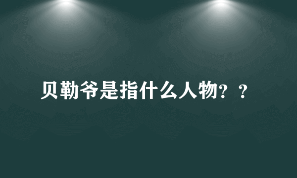 贝勒爷是指什么人物？？