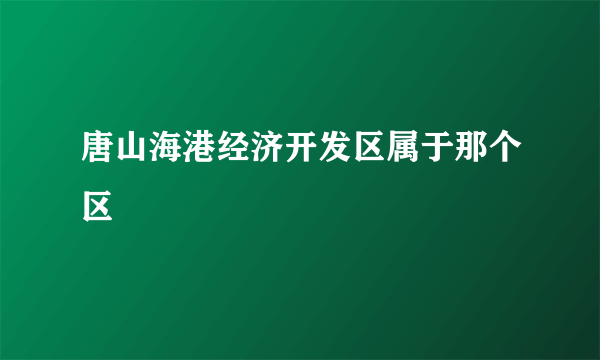 唐山海港经济开发区属于那个区