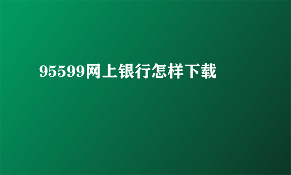 95599网上银行怎样下载