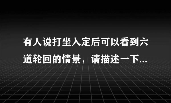 有人说打坐入定后可以看到六道轮回的情景，请描述一下这是什么样的情景？阿弥陀佛！