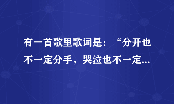 有一首歌里歌词是：“分开也不一定分手，哭泣也不一定泪流。”是什么歌啊。