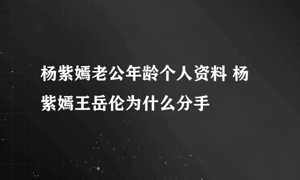 杨紫嫣老公年龄个人资料 杨紫嫣王岳伦为什么分手