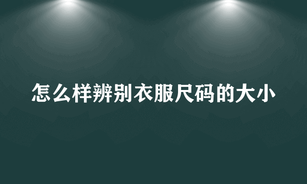 怎么样辨别衣服尺码的大小