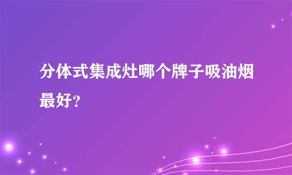 分体式集成灶哪个牌子吸油烟最好？