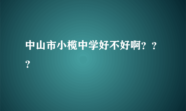 中山市小榄中学好不好啊？？？