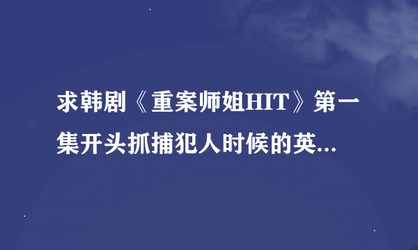 求韩剧《重案师姐HIT》第一集开头抓捕犯人时候的英文歌名字。