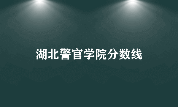 湖北警官学院分数线