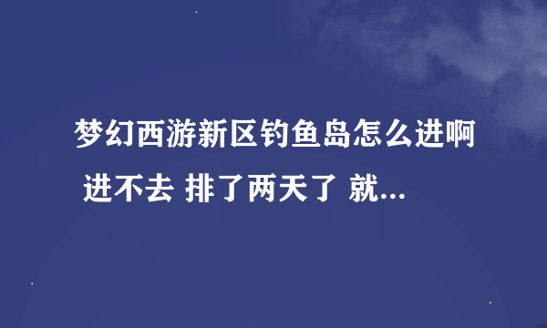 梦幻西游新区钓鱼岛怎么进啊 进不去 排了两天了 就是进不去 谁给个方法进去啊 挤线器不安全吧 64位不支持