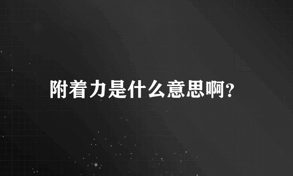 附着力是什么意思啊？