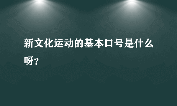 新文化运动的基本口号是什么呀？