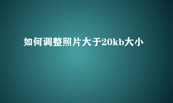 如何调整照片大于20kb大小