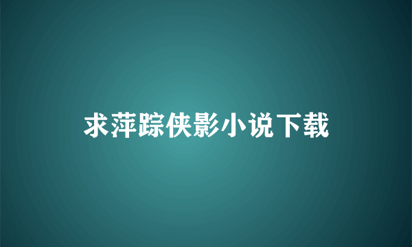 求萍踪侠影小说下载