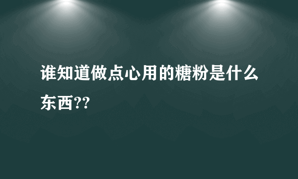 谁知道做点心用的糖粉是什么东西??