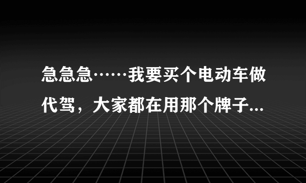 急急急……我要买个电动车做代驾，大家都在用那个牌子的电动车？