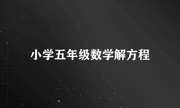 小学五年级数学解方程