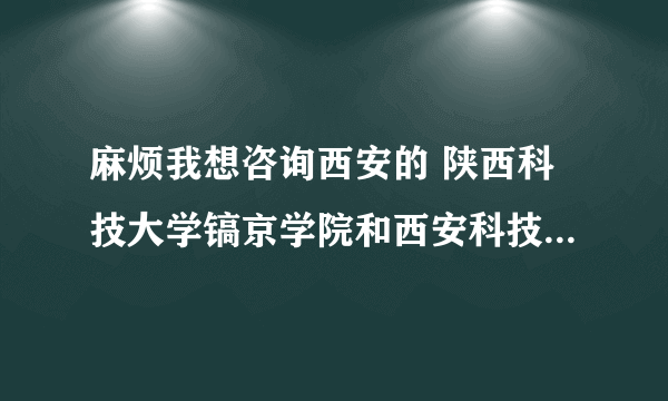 麻烦我想咨询西安的 陕西科技大学镐京学院和西安科技大学高新学院哪所更好一些