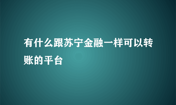 有什么跟苏宁金融一样可以转账的平台