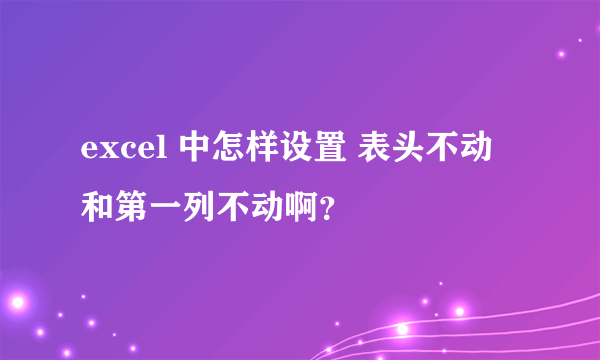 excel 中怎样设置 表头不动 和第一列不动啊？