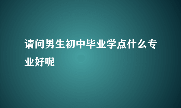 请问男生初中毕业学点什么专业好呢