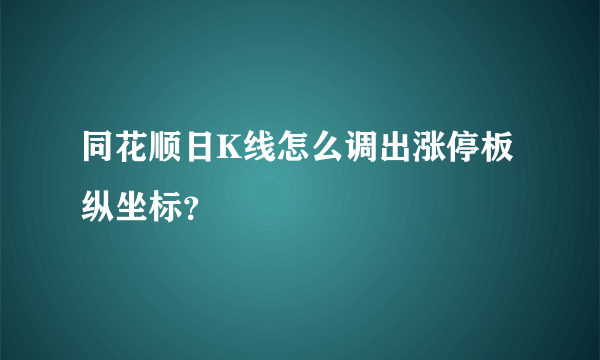 同花顺日K线怎么调出涨停板纵坐标？