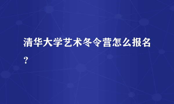 清华大学艺术冬令营怎么报名？