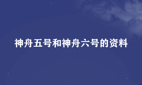 神舟五号和神舟六号的资料