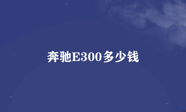 奔驰E300多少钱