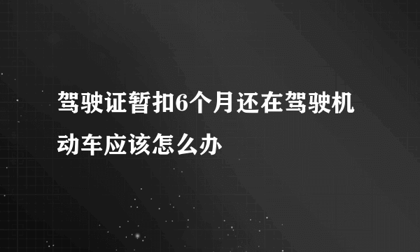 驾驶证暂扣6个月还在驾驶机动车应该怎么办