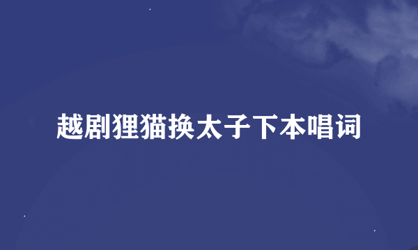 越剧狸猫换太子下本唱词