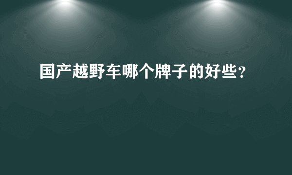 国产越野车哪个牌子的好些？