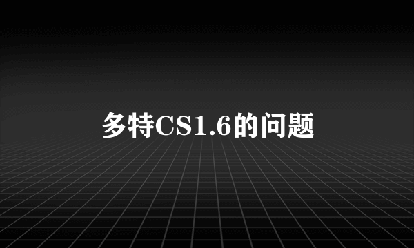 多特CS1.6的问题