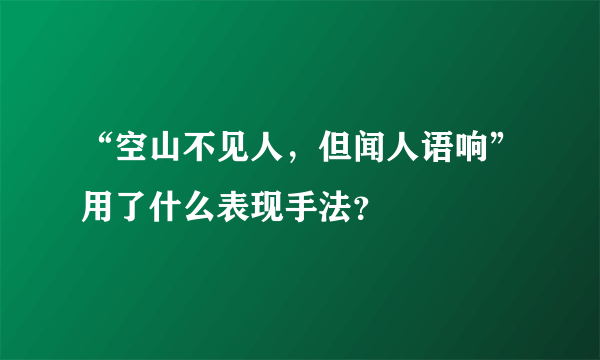 “空山不见人，但闻人语响”用了什么表现手法？