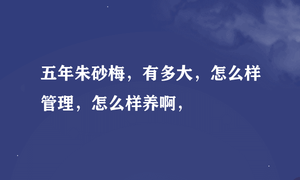 五年朱砂梅，有多大，怎么样管理，怎么样养啊，