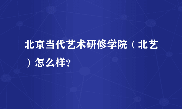 北京当代艺术研修学院（北艺）怎么样？