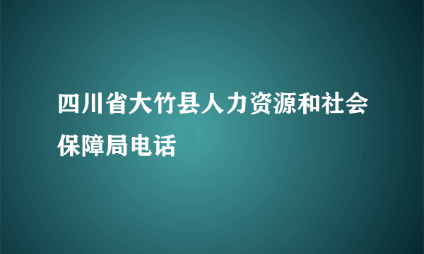 四川省大竹县人力资源和社会保障局电话