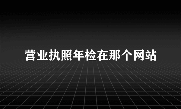 营业执照年检在那个网站