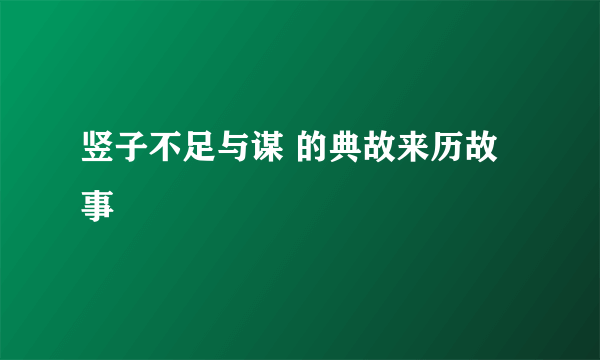 竖子不足与谋 的典故来历故事