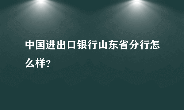 中国进出口银行山东省分行怎么样？