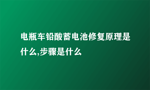 电瓶车铅酸蓄电池修复原理是什么,步骤是什么