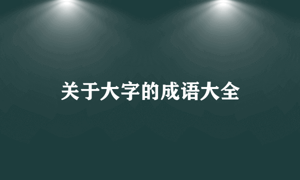 关于大字的成语大全