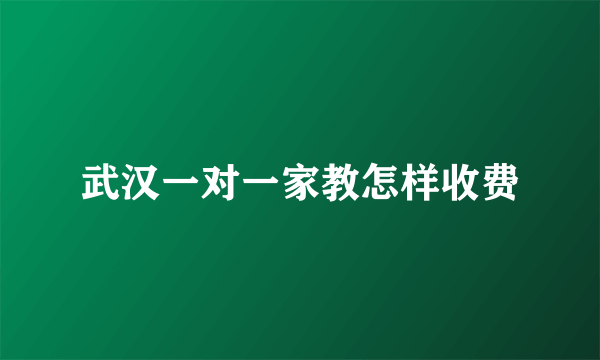 武汉一对一家教怎样收费